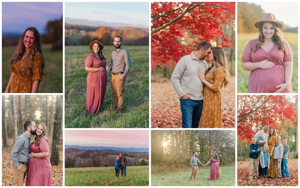 Mountain Family Session in Greenville SC with Open Field and Fall Colors