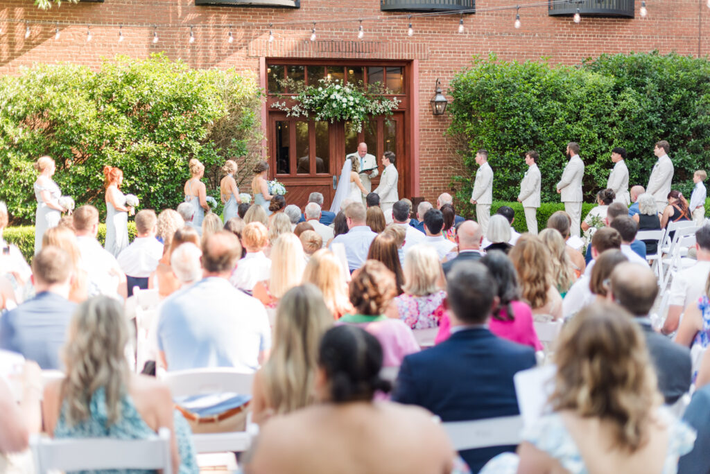 A wedding ceremony at the bleckley inn